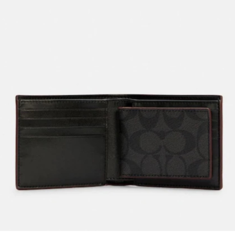 NWT Coach Boxed 3 in 1 Wallet Gift Set in Signature Canvas Black - Picture 7 of 10